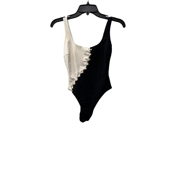 New L SPACE Size XS Solstice Bitsy Cutout Colorblock One-Piece Swimsuit - Picture 2 of 9